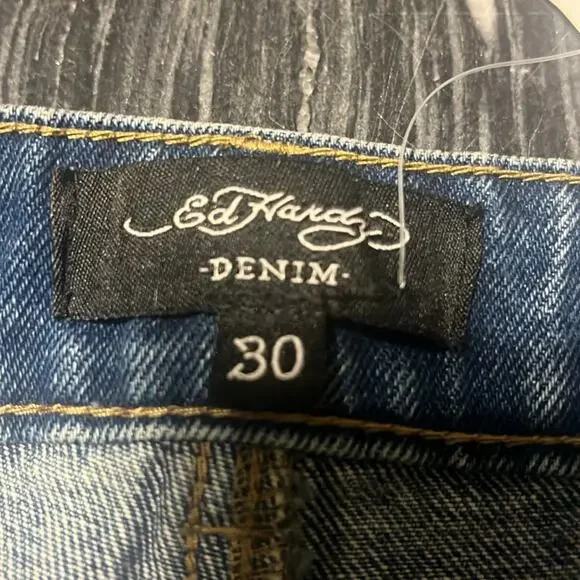 NWOT ED HARDY SWALLOW DENIM SHORTS WOMRN SZ 30 - Picture 6 of 6